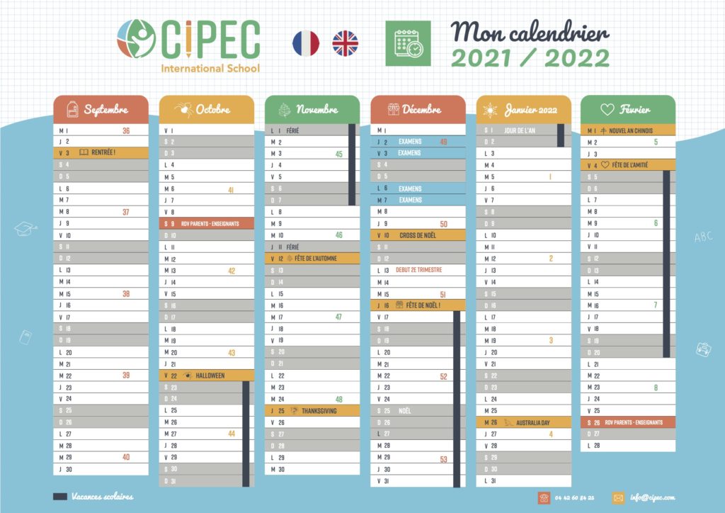 International 2022 Schedule Cipec 2021-2022 Calendar – C I P E C – International School